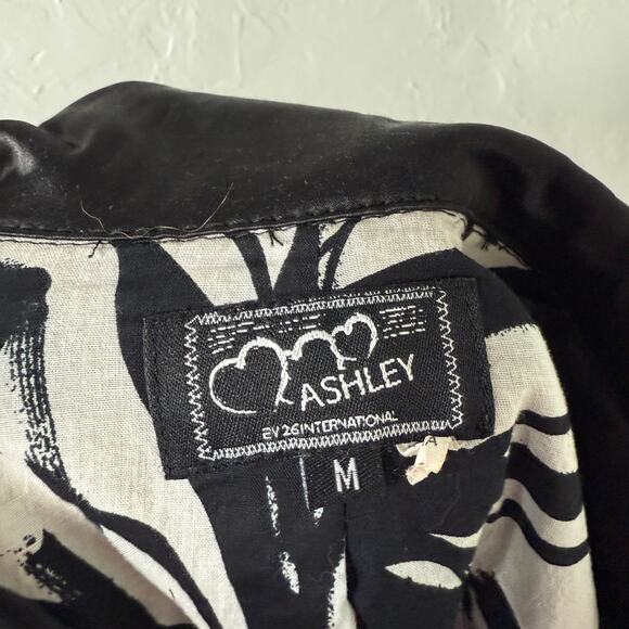 Vintage y2K Ashley International Shirt Top Jacket M Satin Button Coat X3-7 - Picture 5 of 6